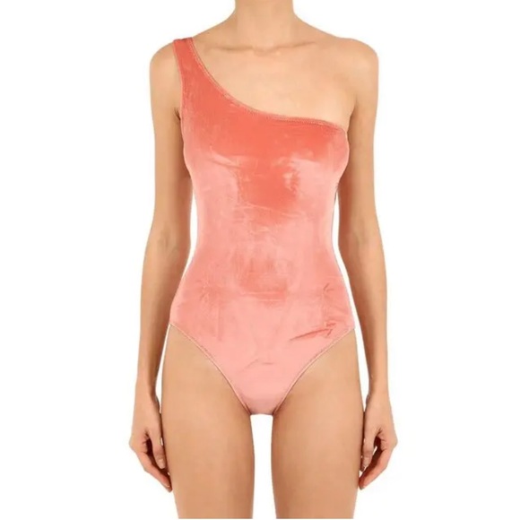 SOLID & STRIPED Other - Solid and Striped One Shoulder Velvet One Piece NEW XS